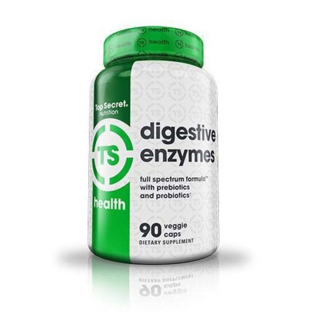 绝密营养 消化酶 QQ全谱预生与Probiotics 10 酶 Gut Health, Bloating & Nutrient 吸收 90 Capsules