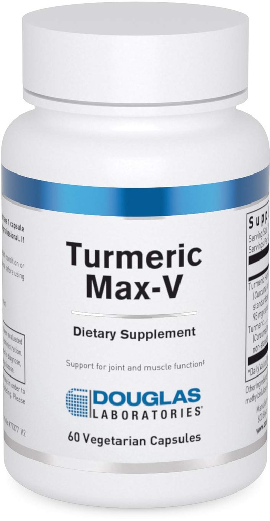 Douglas实验室 Turmeric Max-V 支持联合函数和肌肉函数的标准化曲线 + 6 0 Capsules