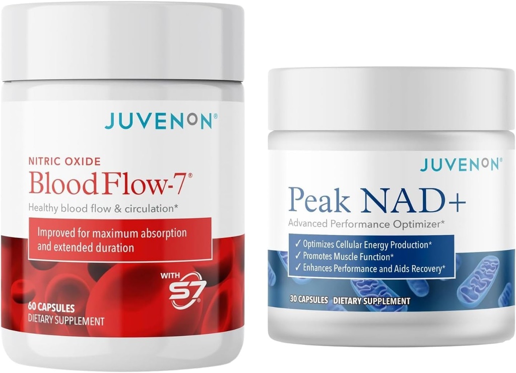 Juvenon Blood Flow-7 硝基氧化物补充物与硝基苯+峰值NAD+