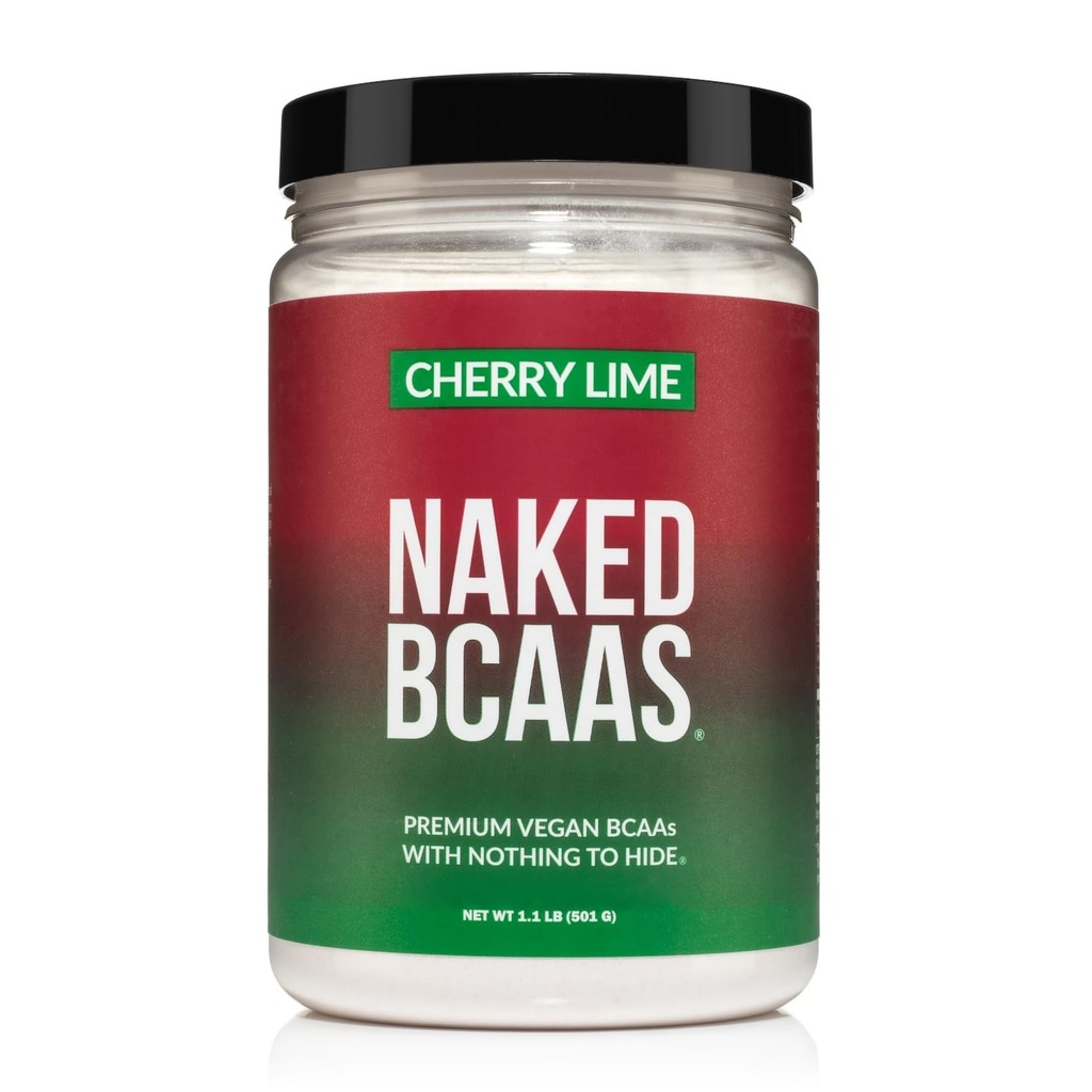 NAKED Cherry Lime BCAAs 氨基酸粉,100%纯度 2:1:1 配方,Vegan分支链 氨基酸,即时化 所有天然的BCAA粉补充剂 - 501格拉姆,34个服务品
