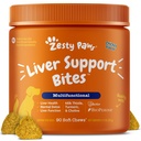Zesty Paws Liver Supports for Dogs - 配有 Milk Thetle Extract, Turmeric Crucumin, Choline - 软 Chew 公式 - 配给 Dog Liver 函数