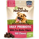 Pet Naturals Daily Probiotic for Dogs, Duck Flavor, 160 Chews - 120M CFUs Pre and probiotics for Dogs 消化健康,古特健康,免疫支持,腹泻,过敏和痒症
