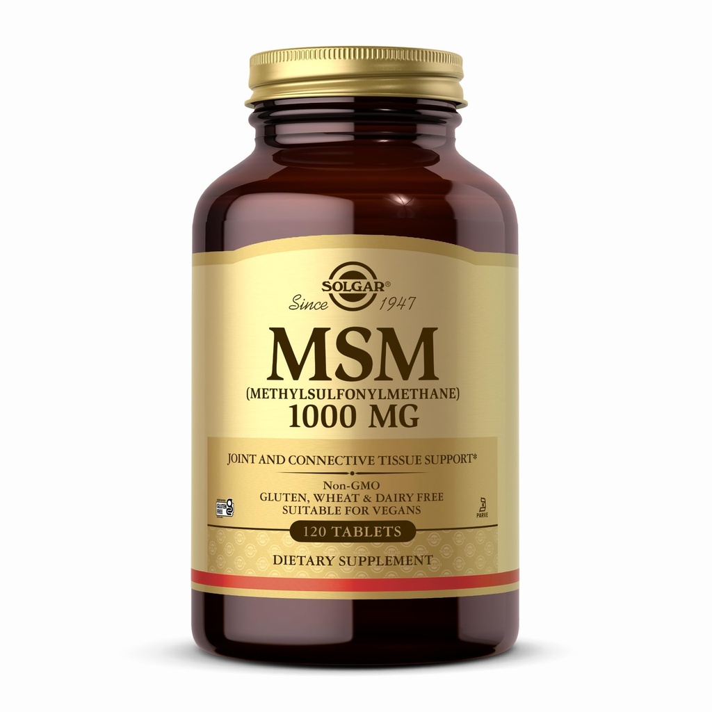 Solgar MSM 1000毫克 - 120毫克 - 支持联合和连接组织 - 非GMO、Vegan、Gluten Free、奶制品 Free、Kosher - 120 服务