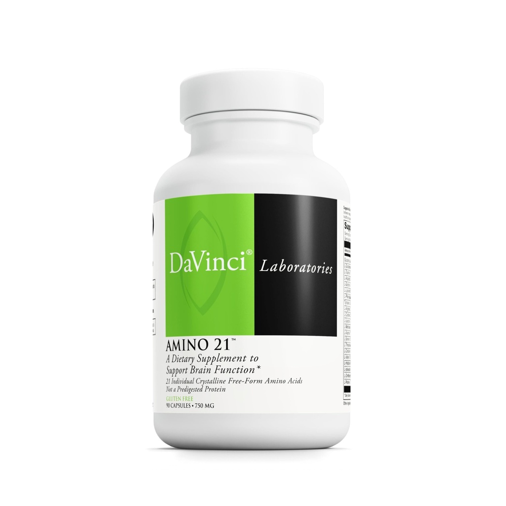 DAVINCI Labs 氨基21 - 支持脑功能和肌肉代谢* - 氨基酸营养补充剂,配有L-Glutamine,L-Lysine HCl,Tyrosine,L-Arginine and More - Gluten-Free - 90 Capsules,750 mg