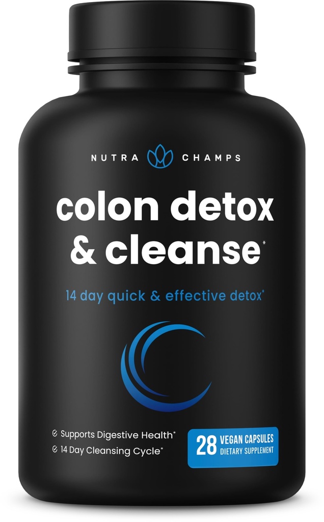 NutraChamps Colon Cleanse & Detox for Wight Loss [14日快速清洁器] 安全有效的配方 配有 Probiotic & 消化酶用于辅助性缓解