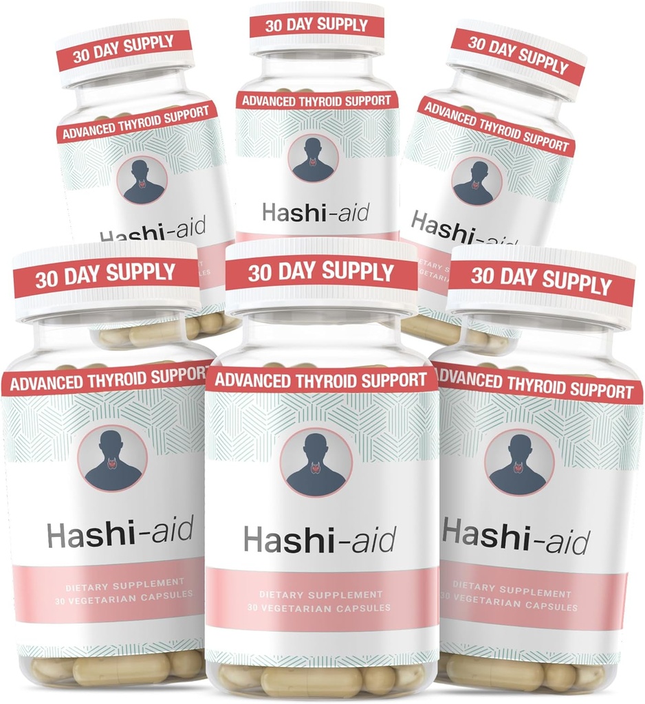 IBDAidTM Hashi Aid Throid for Women and Men - 桥本病症和Hypothyroidism的甲状腺素补充* - 与Ashwagandha, Selenium, Zinc, Basical Vitamins & More - 30 Capsules (6 Pack) (中文(简体) ).