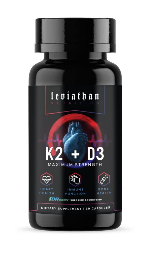 利维坦营养 维生素 D3 K2 2 in 1 Formula → 360mcg 维生素 K2(MK7) + 维生素 D3 5000 IU Vegan 有机增量维生素补充剂 - 支持心脏,牙齿,联合和骨质健康