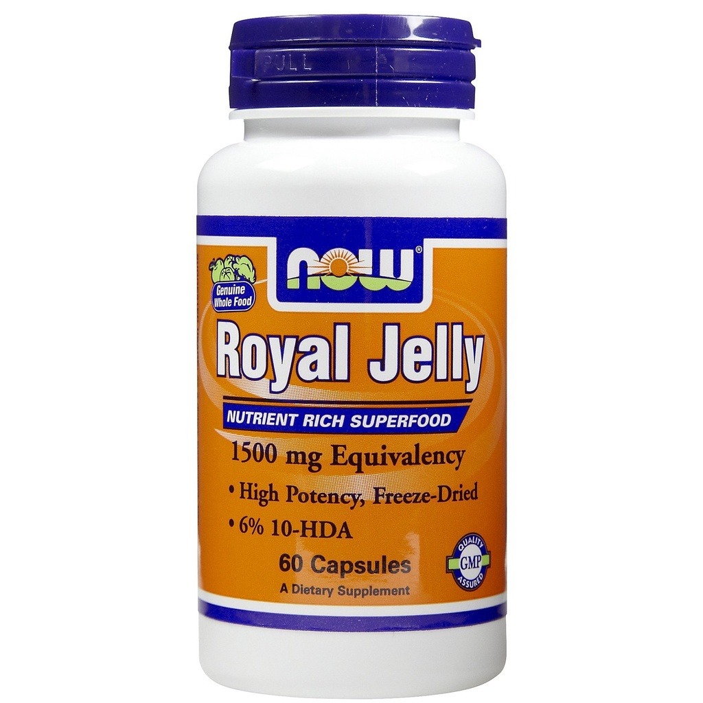Now foods Royal Jelly 1500mg 60 capsules (Pack of 2) (英语:Pack of 2). 现在食品 皇家Jelly 1500mg 60 Capsules (Pack of 2).