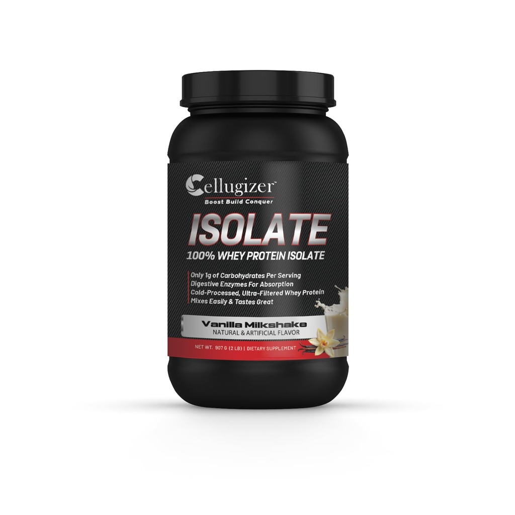 百分百的Whey Isolate 2lb,香草I 26g蛋白,快速消化I 0g糖,低卡布