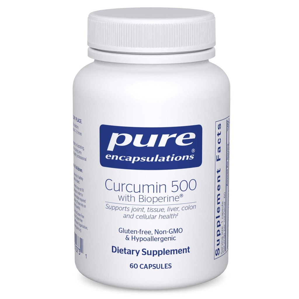 纯封装 Curcumin 500 与 Bioperine - 支持关节、组织、肝脏、Colon和细胞健康抗氧化剂补充剂 * - 与 Turmeric Curcumin & Bioperine - 60 Capsules