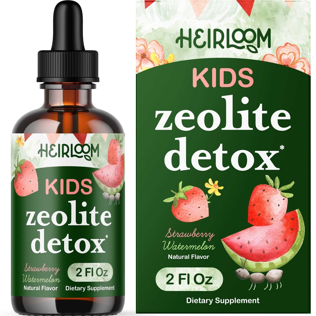 Zeolite Detox for Kids Liquid Drops - Gentle Daily Cleanse & Speech 支持使用甲基化的 B12 & Vitamin D - Kids Clinoptilolite Zeolite Drops Dets Detox Cleanse 补充 2oz
