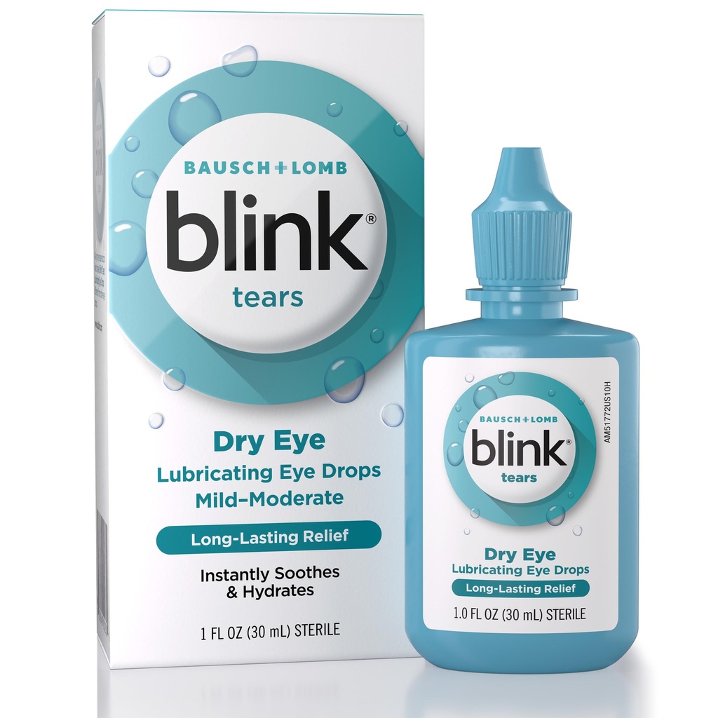 BLINK 眼泪 润滑眼滴水、润滑和舒缓, 使Mild 中度干眼, 与 Hyaluronate , 减少不适, 长拉水分, 酥和润滑, 1 Fl Oz