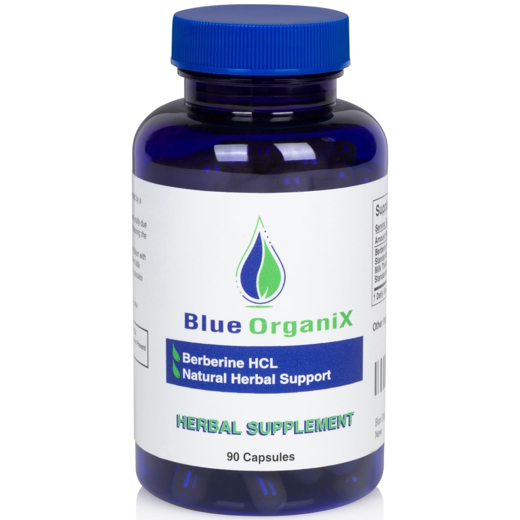 Berberine with Milk Tedle 500mg Flem HCL 复合体 配有Silymarin 更好的吸收,90 蔬菜卡普尔,1瓶,总体健康支持
