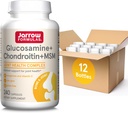 Jarrow Formats Glucosamine + Chondroitin + MSM Capsules, 与维生素C和曼干内塞的联合支持补编, 240 Capsules, 60天供应, 包装 12