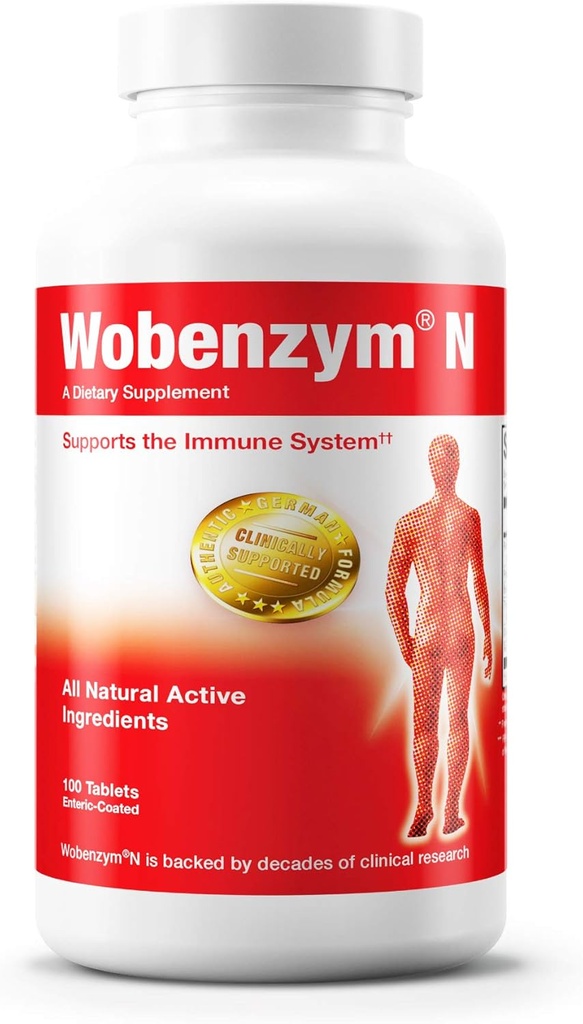 Douglas Laboratories Wobenzym N - 认证的德国补编 - 系统酶 - 免疫系统和联合健康* - 与Papain, Rutin & Bromelain - 100 Enteric-编译片