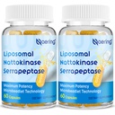 Liposomal Nattokinase 12,000 FU Serrapeptase 360,000 SPU Enzyme 补编 - 富含协同酶和营养素Blend & Inulin 用于循环, Gut, Digestion 60 Capsules (2瓶)