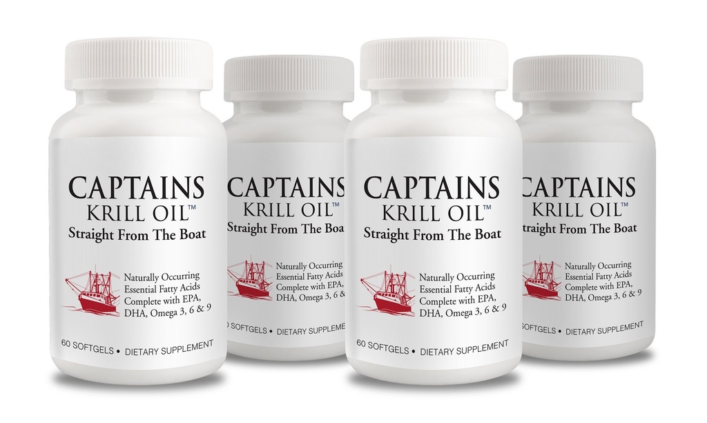 纯南极磷虾油软胶机长 Omega 3 EPA, DHA 配有 Astaxanthin & Phospolipids | 无添加剂或化学品 | 1000 mg / 服务, 60 Capsules, 4-Pack