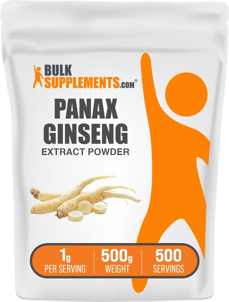Bulk Assupports.com Ginseng根提取粉末 - Panax Ginseng 补充剂,草药补充剂 - Vegan & Gluten Free, 每架服役1克, 500g (1.1磅) (Pack of 1)