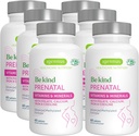 Igennus 妇女的甲基化产前多维生素、MTHFR的Folate、高吸收、纯和清洁、Gentle Iron、Choline、Calcium和镁、Vegan 孕期维生素、Halal、N-GMO、60片药片x6