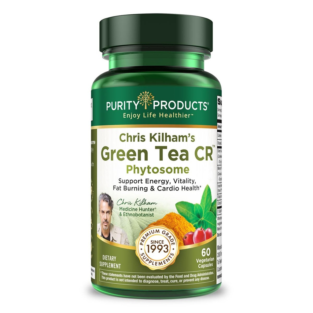 来自Chris Kilham 60 Capsules的纯净产品 " 绿色茶 " CR w/促进生物利用的植物技术