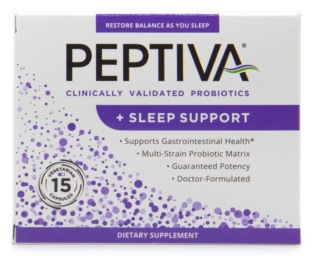 Peptiva 26亿 CPU Probiotic and Sleep Support - 临床验证 多排Probiotic - 乳房杆菌和Bifidobacterium, Melatonin - 15 Counter
