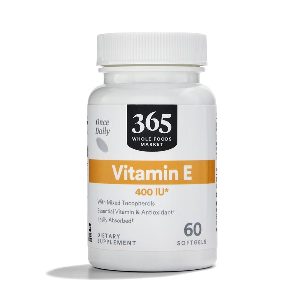 365 由全食品市场,维生素E 400 IU 与混合托科弗罗醇,60 Counter