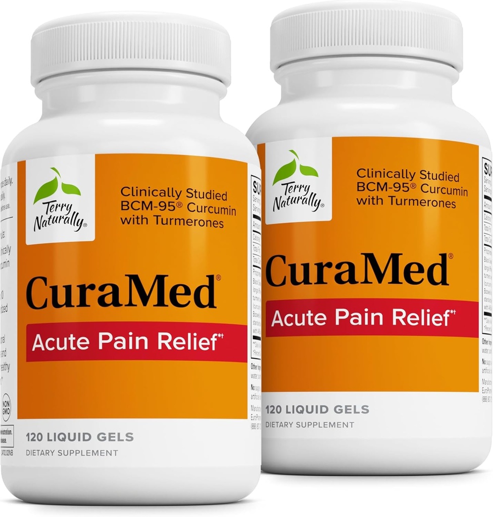 Terry自然CuraMed 急性疼痛救济 -- -- 补充BCM-95 Curcumin & BOS-10 Boswellia -- -- 黑芝麻种子油,以支持对偶发不适症的救济 -- -- 120个液态宝石(包2)