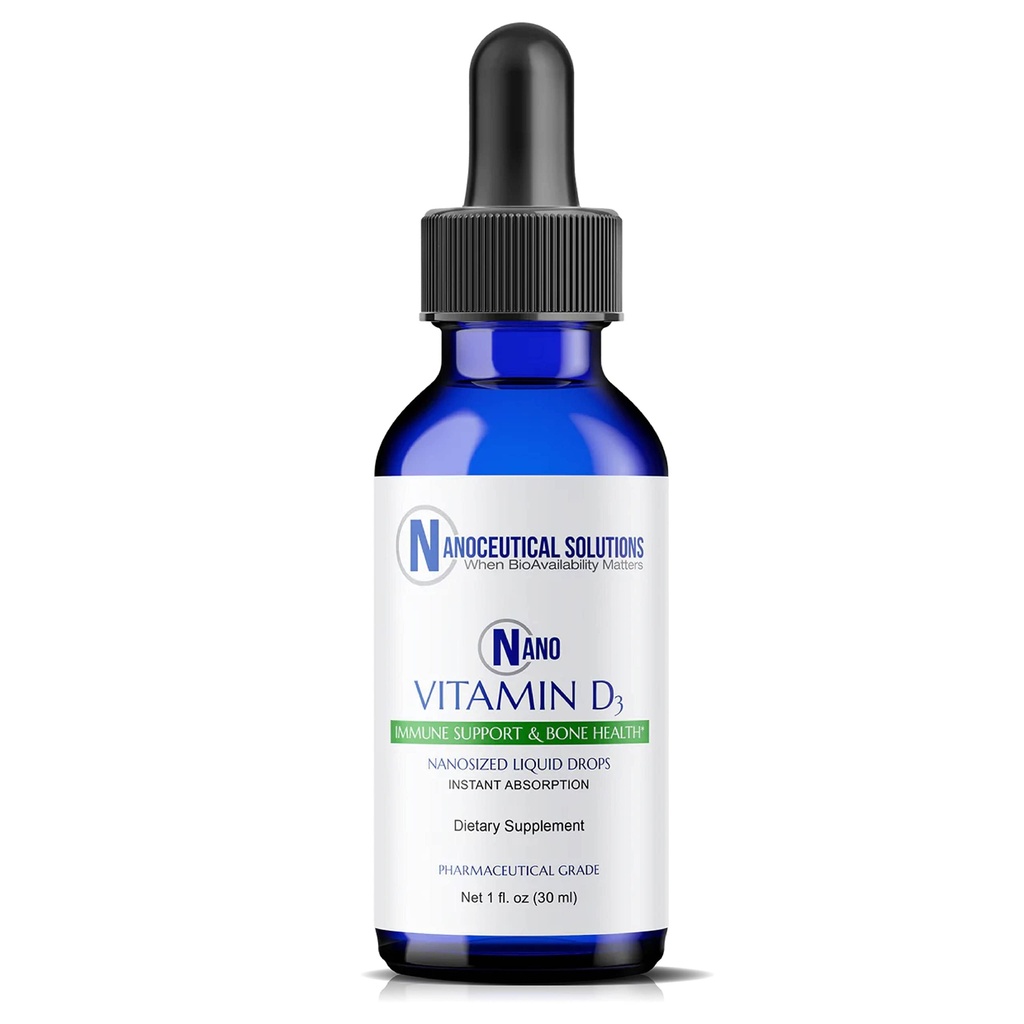 NANO VITMIN D3 纳米液滴、RAPID ABSORPTION、5000IU强效制剂、加强骨骼和肌肉,支持健康的心脏。 30毫升瓶,1个月供应.