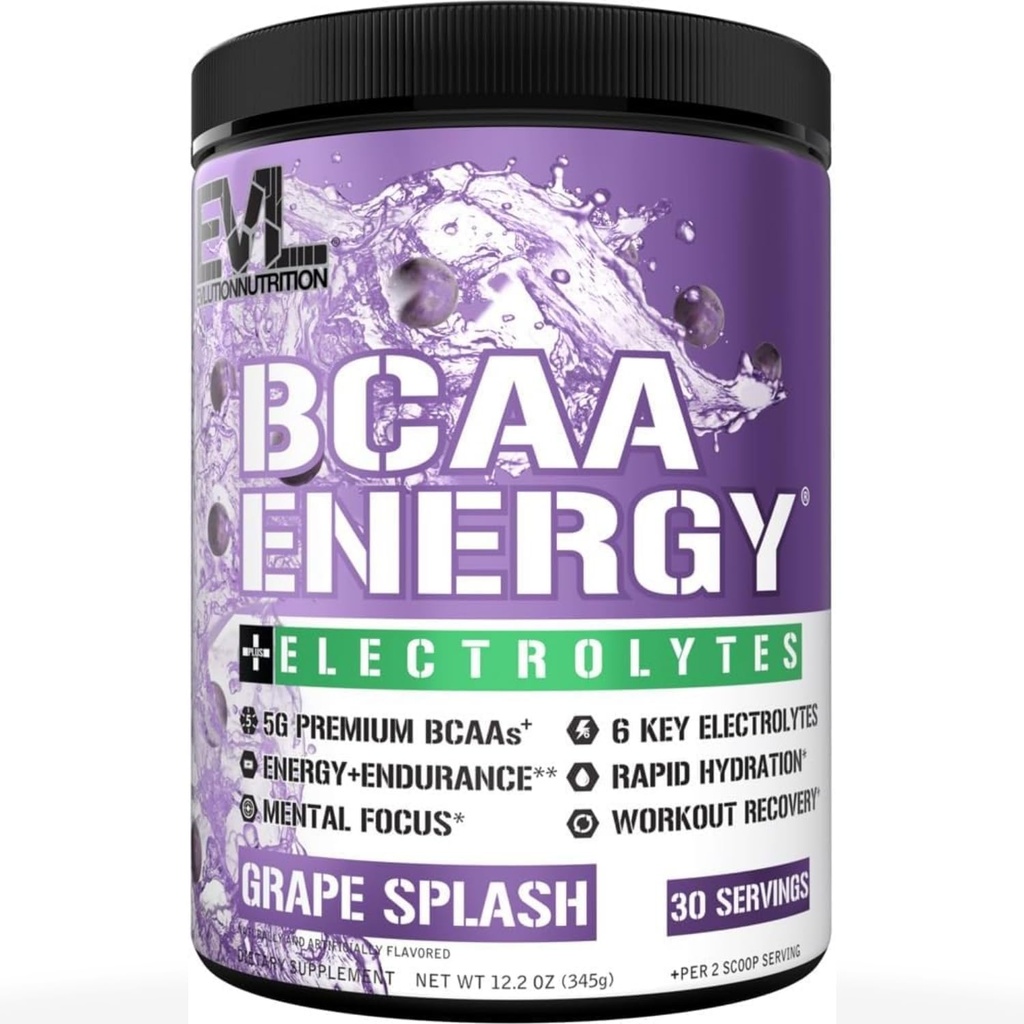 EVL BCAAs 氨基酸粉 - 氨基酸粉 - 氨基酸粉 - 氨基酸粉 - 氨基酸的能量前置处理粉 - 用6个关键电解质补水后置处理饮料 - 葡萄喷洒