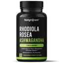 配有 Ashwagandha 根提取卡普勒斯的Rhodiola Rosea - 标准化为3% Rosavins 和1% Salidroside - 120