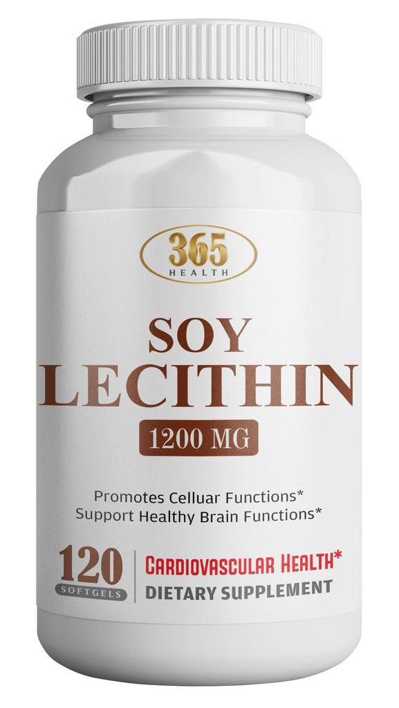 HEALTH LFE Lecithin 1200mg,高潜力,120软胶,基本脂肪酸的自然结合,支持脑和神经功能-Lecithin食品等级,每服1200mg,饮食补充