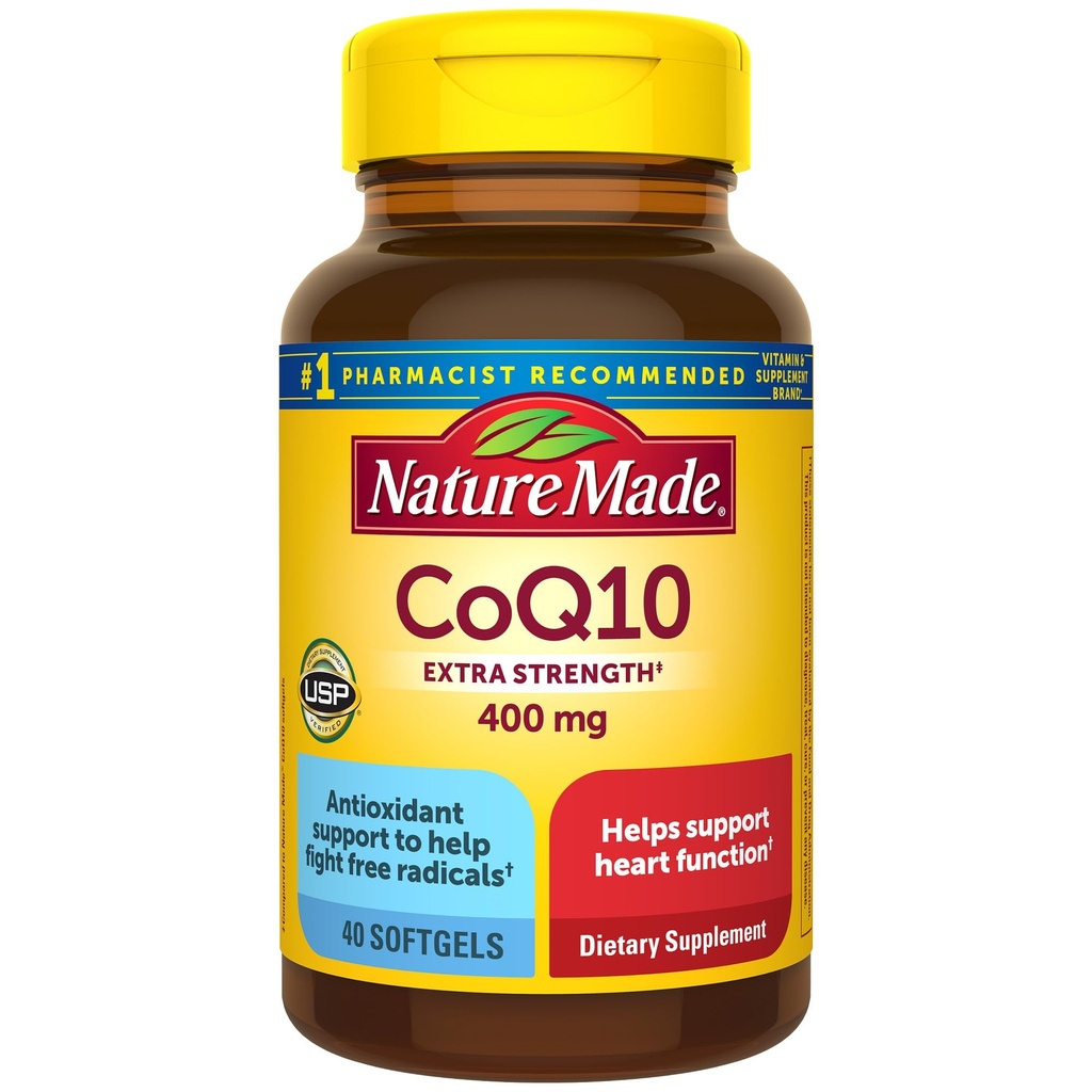 Nature Made CoQ10 400mg,心脏健康支助膳食补助,40软胶,40天供应