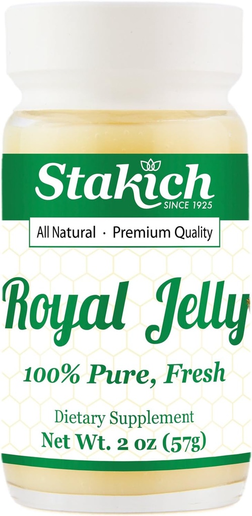 Stakich Fresh Royal Jelly - 纯净,全部天然 - 无添加剂/氟化物/添加剂 - 2 Ounce(57格拉姆)