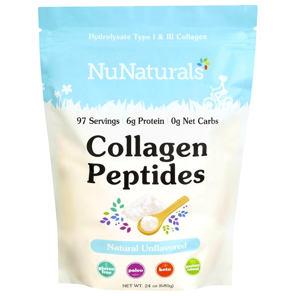 Nunatirs Collagen Peptides Powder(一、三号线),用于皮肤、头发和钉,24oz