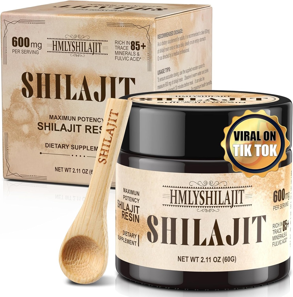 Geloo Shilajit 纯喜马拉雅有机物 Shilajit Resin 60 grams - 天然 Shilajit Resin - 黄金级 100% Shilajit - 拥有85+ Trace Minerals & Fulvic