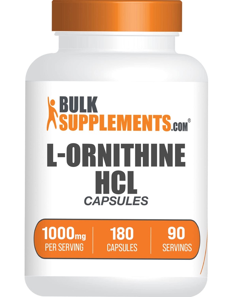 Bulk Assupports.com L-Ornithine HCl Capsules - L-Ornithine Hydrochollide, L-Ornithine 1000mg - 氨基酸补充,Gluten Free, 2 Capsules per service, 180 Counter (Pack of 1) ino ino ack ule ack ule ule