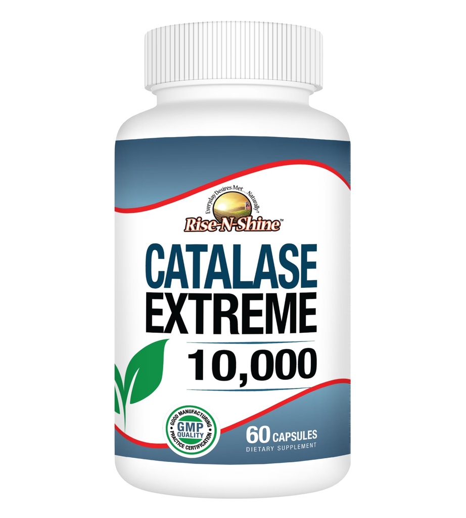 Rise-N-Shine Catalase Extreme Supplement 10,000 配有 Saw Palmetto, Biotin, Fo-Ti, PABA - 强发的发型补充剂 - 60 Capsules