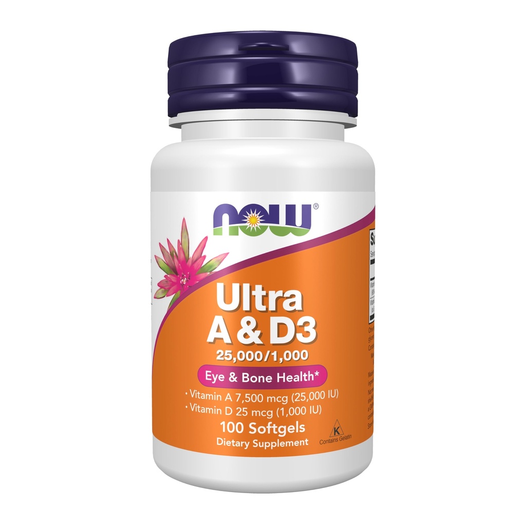 食品补充,维生素A和D3 25,000/1,000 IU,眼健康*,基本营养,100软胶