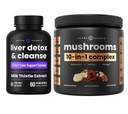 NutraChamps Liver Detox & Mushroom Powder - 认知、解毒和豁免包
