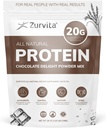 Zurvita - 巧克力甜蛋白粉 - 20g蛋白,亲生素,24+维生素和矿物 - 无人工甜甜剂 - 26oz(20种服务)