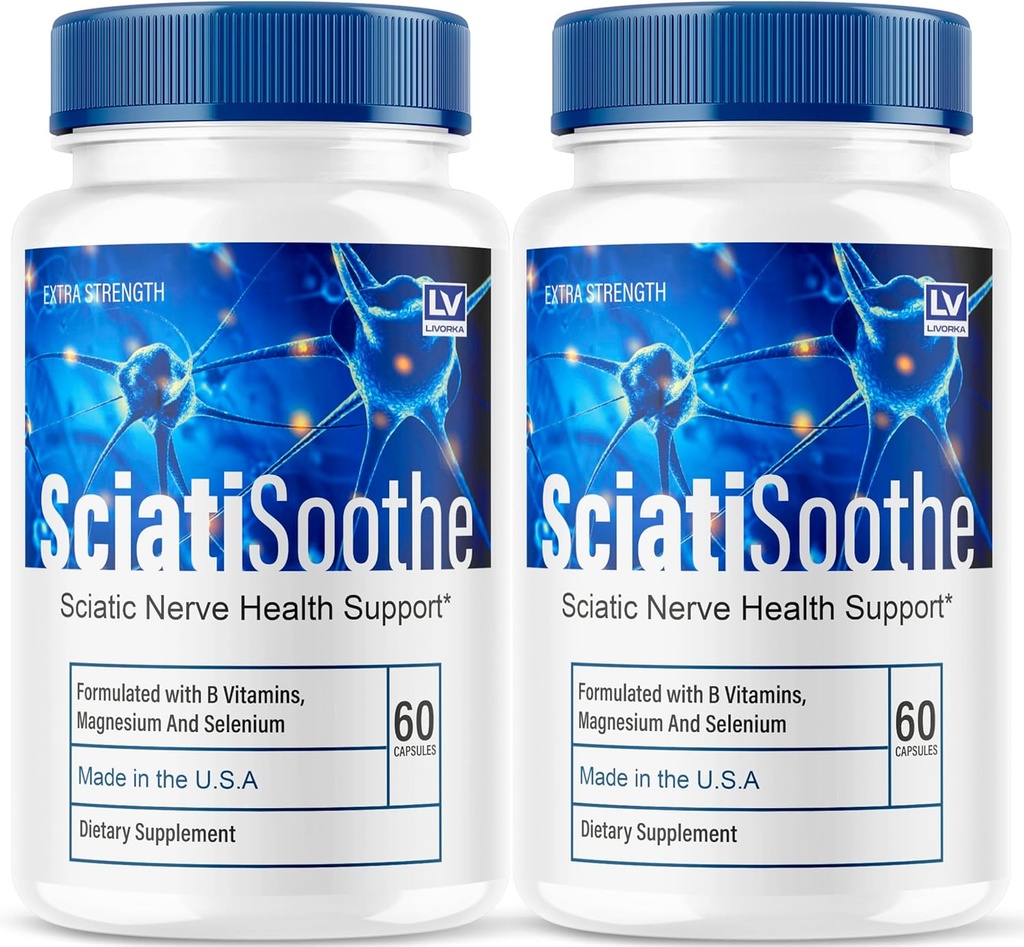 LIVORKA(2包) Sciatisoothe - Sciatisoothe 补编,Sciati Soothe 补编,Sciatisoothe 维生素,Sciatisooth 补编,Sciati Soothe 补编,Sciati Soothe Capsules,Sciatic Sooth,120 Capsules 2个月