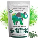 有机螺旋藻(Spirulina Chlorella Tablets) - 50 services - 2-in-1 超级食品藻类补充物,用于天然免疫支持,解毒和能量靴. 破碎的细胞壁. 有机氯phy. 螺旋藻