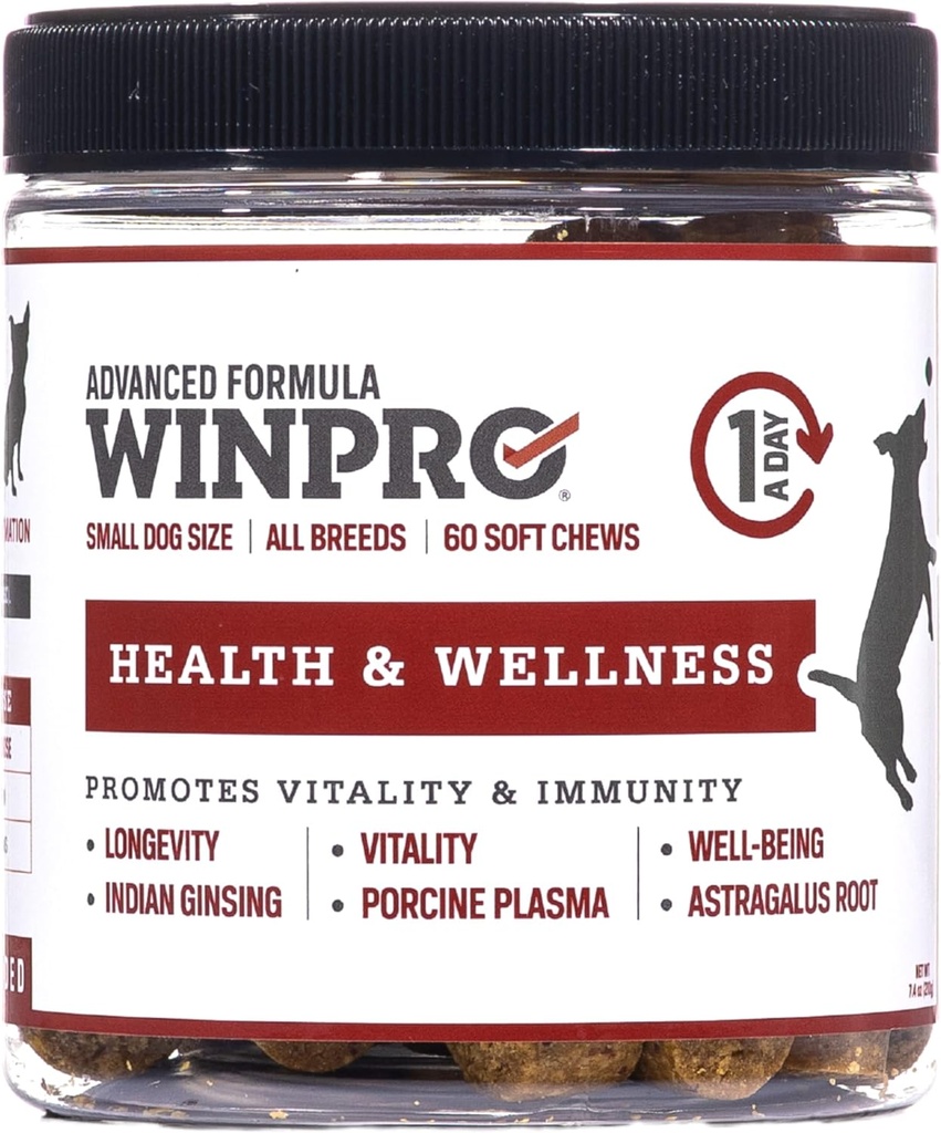 WINPRO 小狗的宠物健康与健康烹饪,60个软小狗,等离子体动力,小狗提供生命力和豁免支持的免费谷物补充