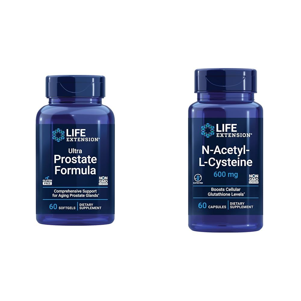 生命延长 超前列腺方程式 男子锯帕梅托(Saw Palmetto) Pygeum,刺Nettle & N-Acetyl-L-Cysteine(NAC),Imune,呼吸器,肝脏健康,NAC 600 mg