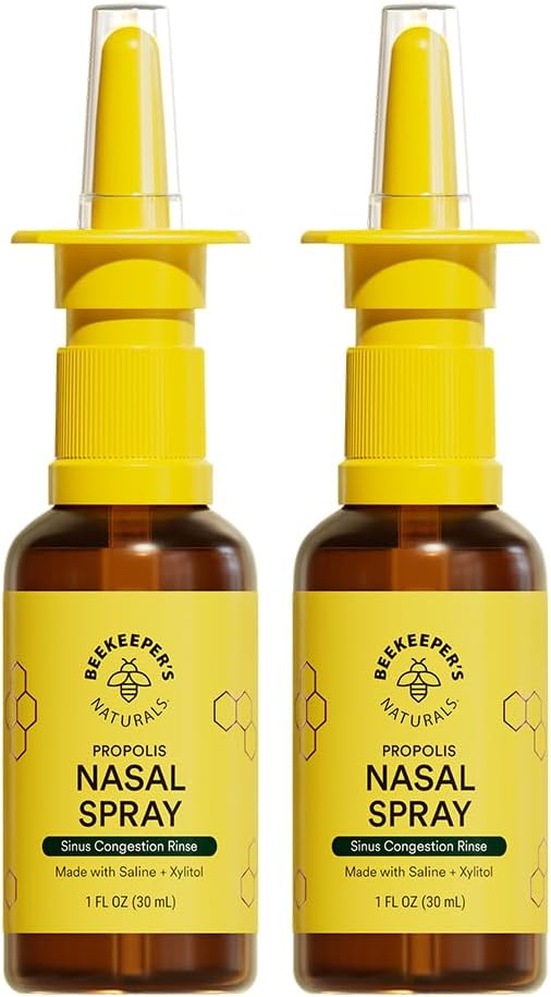 养蜂人自然鼻喷洒 成人与Propolis, Xylito 和 Saline, 清鼻摄入, 摩伊斯特西纳斯运河, & Decongest Sinus Cavities, 1 fl oz (Pack of 2)