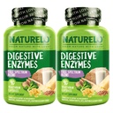 NATURELO 消化酶 - 全光谱支持 15种酶加姜的宽混合剂 - 90 Vegan Capsules (Pack of 2)