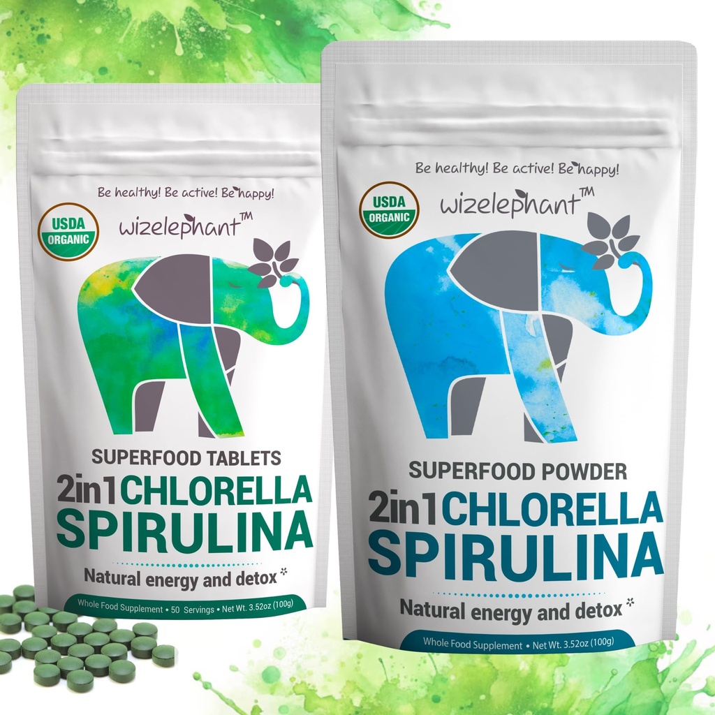 氯草原螺旋藻(Chlorella Spirulina Powder) 有机体 + Spirulina 氯草原片 → 有机体 → 富含氯phy 绿色超食品 粉末和石膏