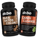 Colon Cleanse Pills Body Detox & Candi Cleanse - 胃和口服草药Oregano & Caprylic Acid Probiotic 复合物 Capsules,草药 Wormwood Black Walnut Clove 男