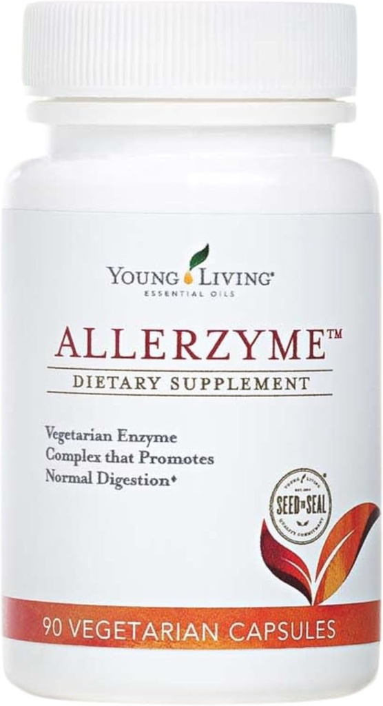 幼年生活 Alerzyme - 90 cm 饮食补充 Capsules - 蔬菜酶综合体 与Tarragon 和 Ginger Premium 基本油用于消化支持