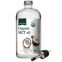 天然力有机MCT Oil – 纯玻璃瓶 – 由100%冷压的维尔京椰油 + 认证的Keto, Paleo, Kosher, Vegan & Non-GMO – 测试质量和纯度的实验室 – 32 Ounce